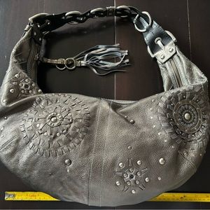 COACH - Pewter Leather Purse w grommet & stitched leather inlay DO6Q-10066 (#4)